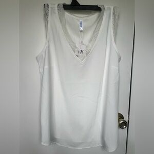 Elegant White Lace Trim Top